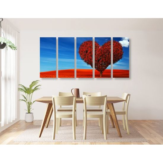 5-dielny obraz strom ako symbol lásky