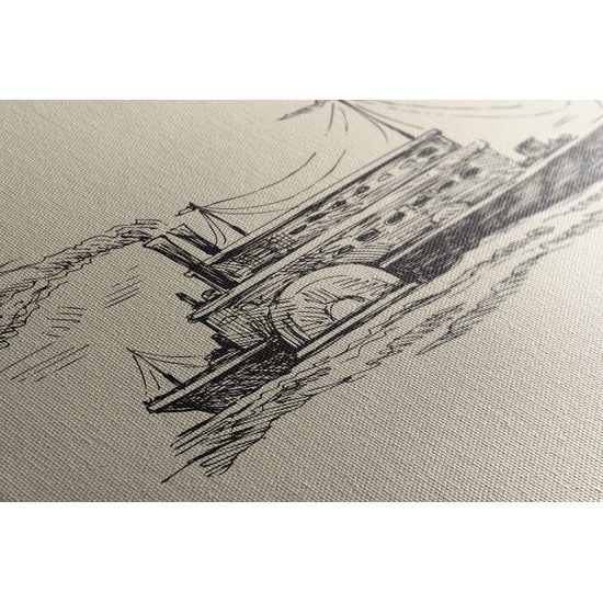 Obraz parník v retro zobrazení