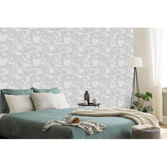 Tapeta jemné zobrazenie vtáčikov na konárikoch