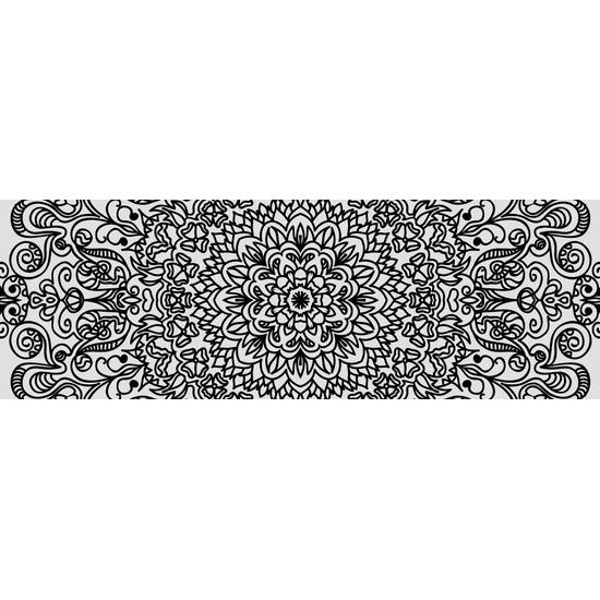 Obraz čiernobiela Mandala v štýle kvetov