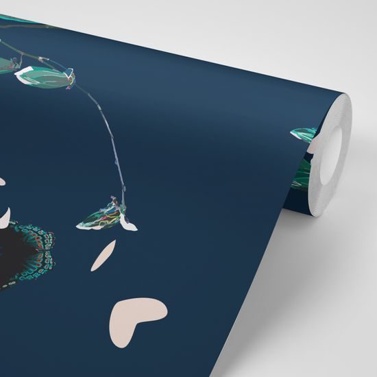 Samolepiaca tapeta motýle plné života v tmavom prevedení