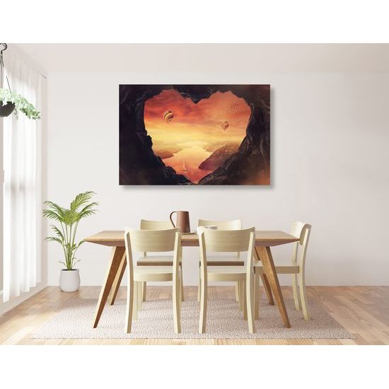 Obraz otvor jaskyne v tvare srda