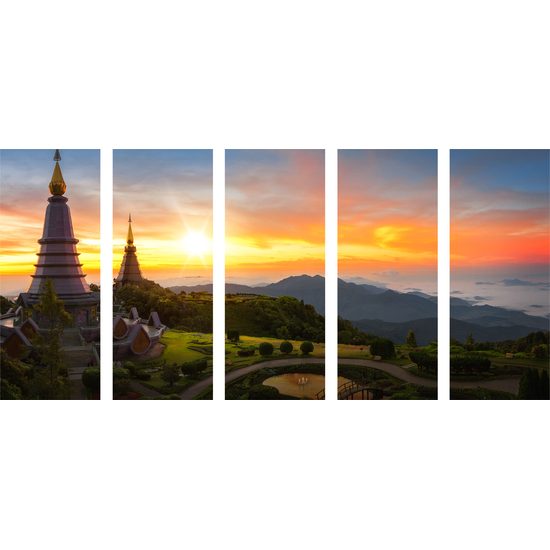 5-dielny obraz krásy Thajských hôr