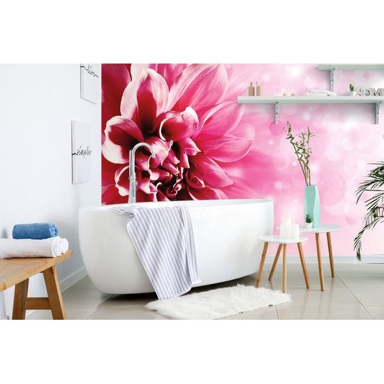Okúzľujúca samolepiaca tapeta kvet v odtieňoch ružovej