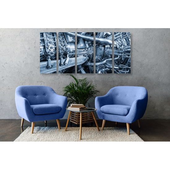 5-dielny obraz dokonale prepracovaný motor turbíny