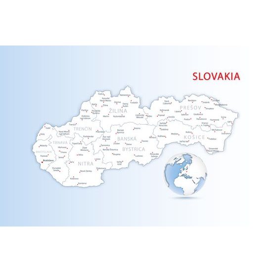 Tapeta podrobná mapa Slovenska