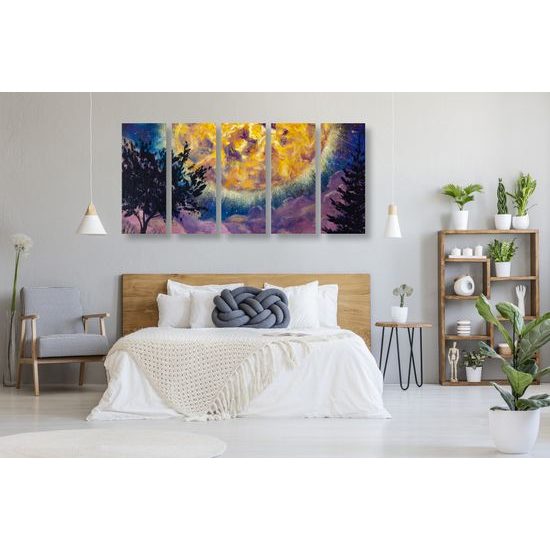 5-dielny obraz magický spln