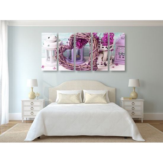 5-dielny obraz zátišie plné lásky