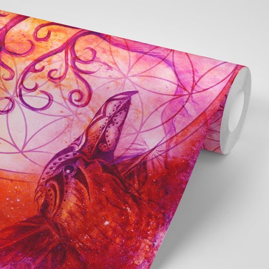 Samolepiaca tapeta nesmrteľný strom života s nádychom do fialova