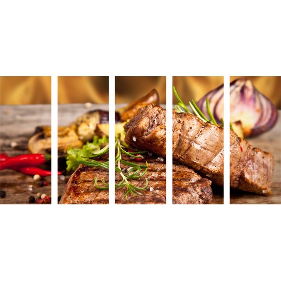5-dielny obraz well done steak