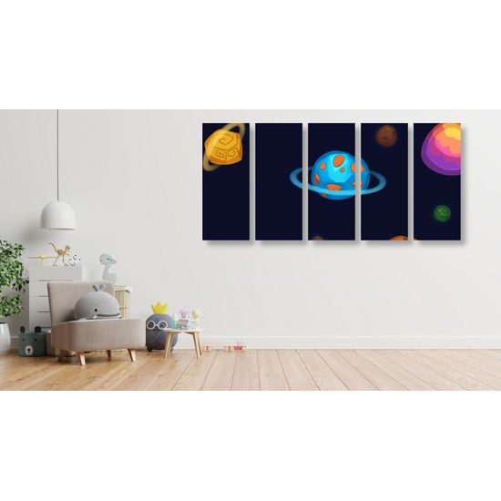 5-dielny obraz detské planéty