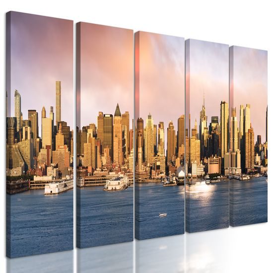 5-dielny obraz pohľad na čarovný New York