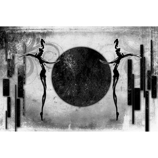 Samolepiaca tapeta čiernobiely tanec v africkom prevedení