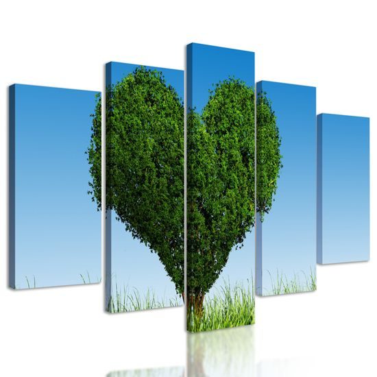 5-dielny obraz strom ako symbol lásky