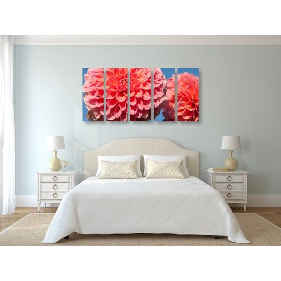 5-dielny obraz romantická ružová dália