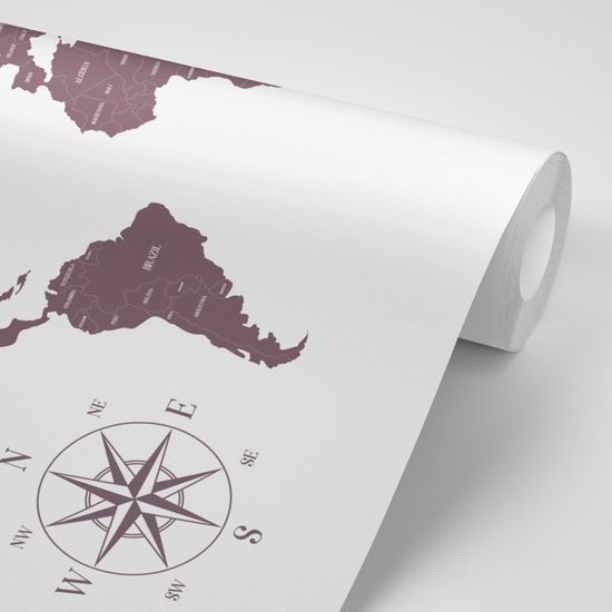 Tapeta jednoduchá mapa sveta v hnedom prevedení