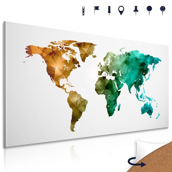 Obraz na korku zaujímavá polygonálna mapa sveta