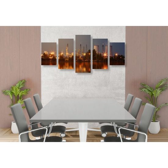 5-dielny obraz priemyselná oblasť