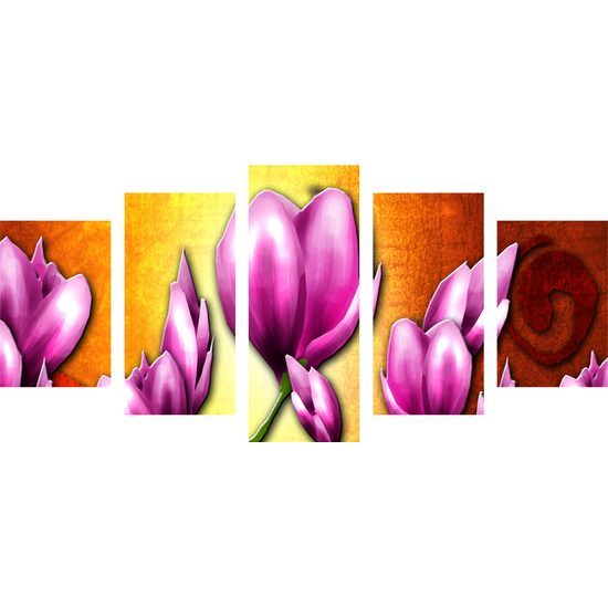 5-dielny obraz ružové vintage kvety