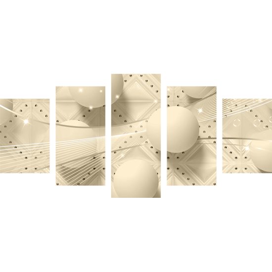 5-dielny obraz jemný luxus v sépiovom prevedení