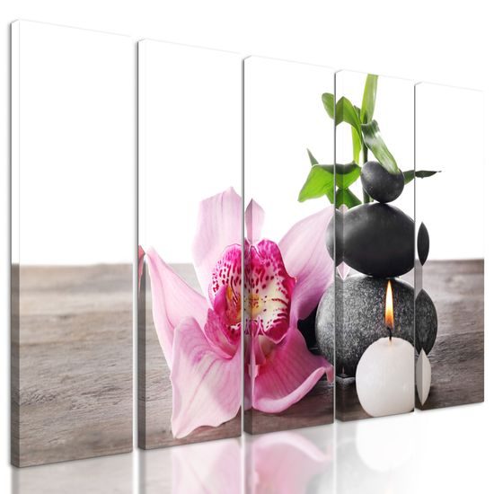 5-dielny obraz nežné wellness zátišie