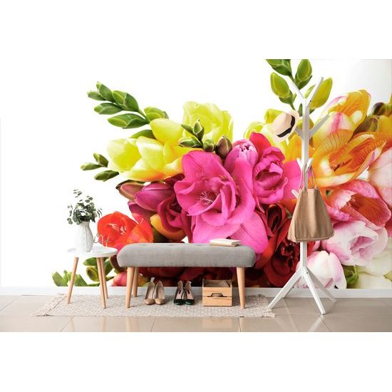 Nádherná samolepiaca fototapeta kytica plná frézií