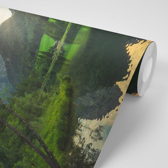 Samolepiaca fototapeta chaty ukryté v horách