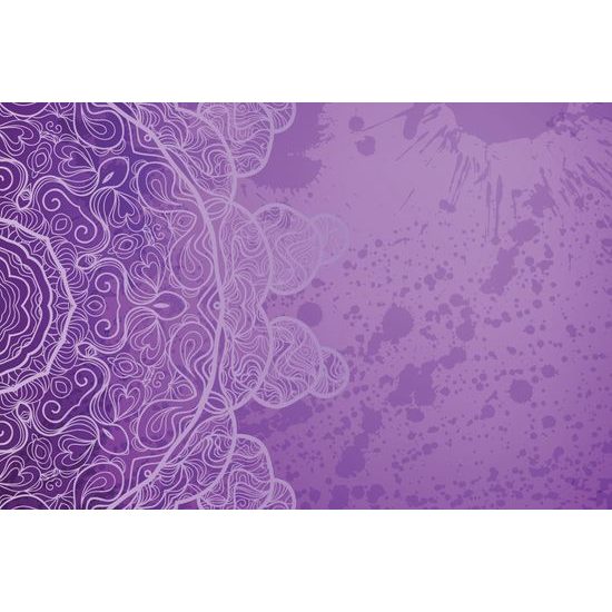 Obraz fialová Mandala s abstraktnými prvkami