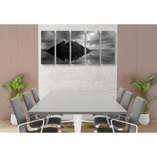 5-dielny obraz tajný ostrov v čiernobielom prevedení