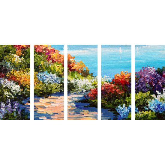 5-dielny obraz nádherné modré more