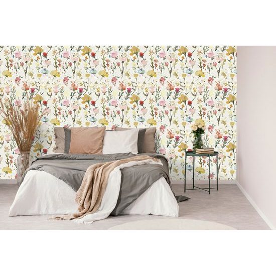 Samolepiaca tapeta abstraktné žlté kvety