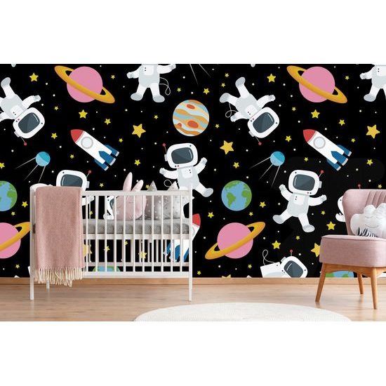 Samolepiaca tapeta vesmírny kamaráti na výprave