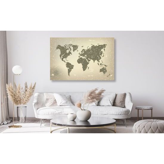 Obraz na korku mapa sveta v zaujímavom prevedení