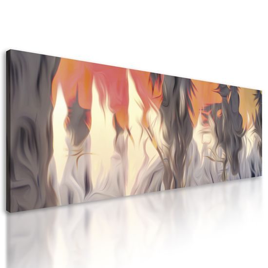 Obraz nádherné umelecké prevedenie zasneženého lesa