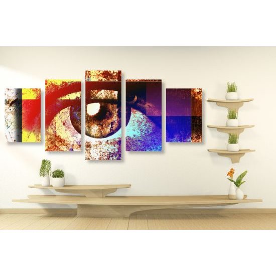 5-dielny obraz abstraktné znázornenie oka