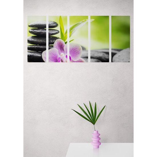 5-dielny obraz wellnes kamene v srdci prírody