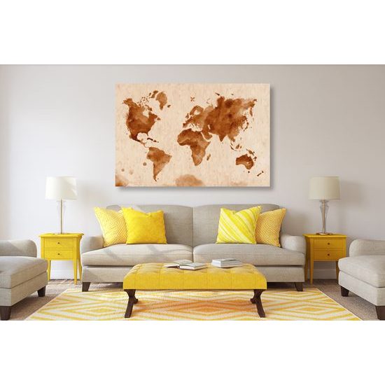 Obraz stará mapa sveta v sépiovom prevedení