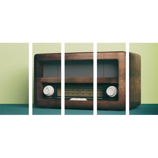 5-dielny obraz staré rádio