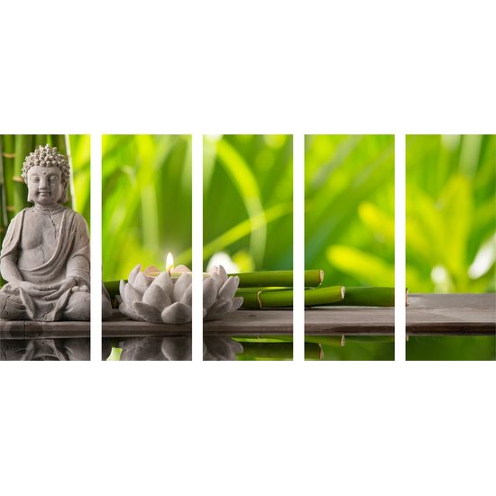 5-dielny obraz wellness zátišie a Budha