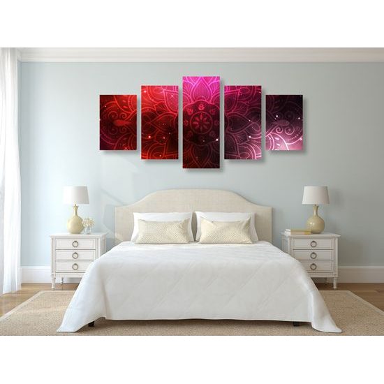 5-dielny obraz Mandala s vesmírnym pozadím