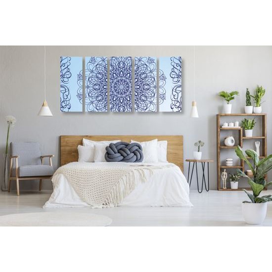 5-dielny obraz jemná kvetinová Mandala