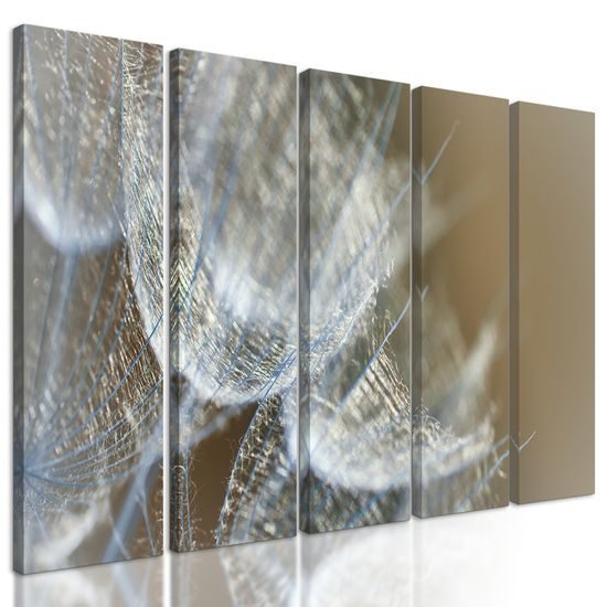 5-dielny obraz detail púpavy v umeleckom prevedení