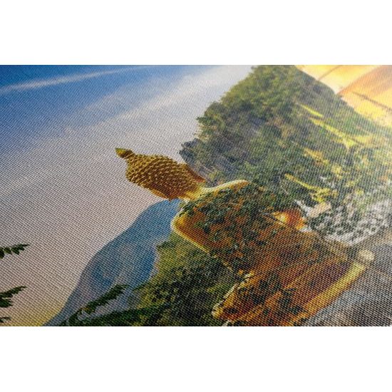 Obraz zlatý Budha a krásy prírody