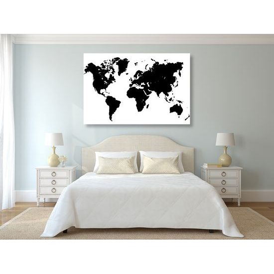 Obraz na korku štýlová čiernobiela mapa