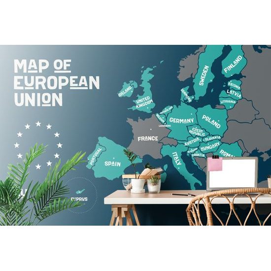 Tapeta mapa Európskej únie v modernom prevedení