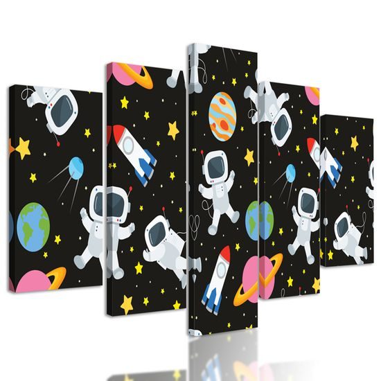 5-dielny obraz astronaut vo vesmíre