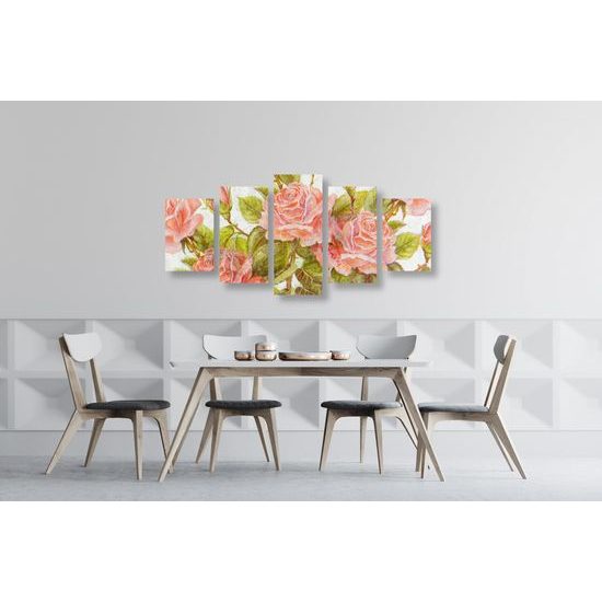 5-dielny obraz divé ruže