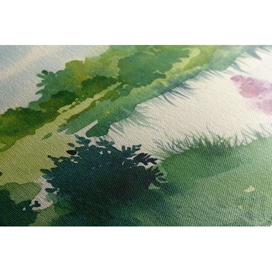 Obraz oáza plná zelene v akvarelovom prevedení