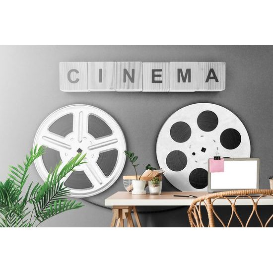 Samolepiaca fototapeta čiernobiele retro filmové pásy