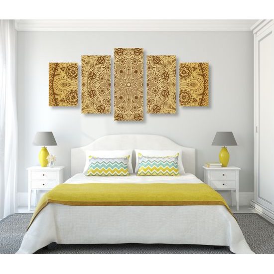 5-dielny obraz zlatá luxusná Mandala